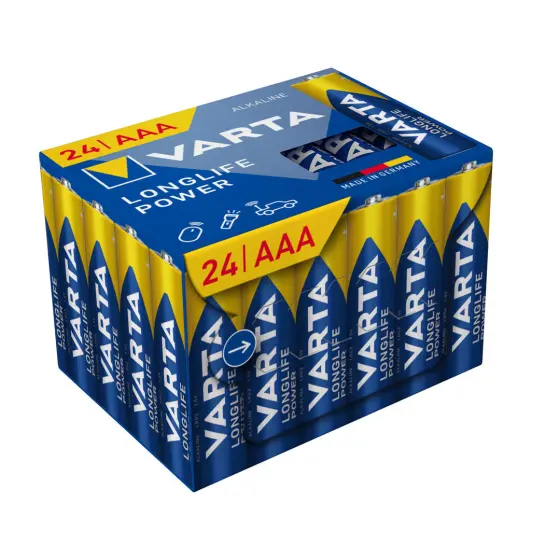 VARTA LONGLIFE POWER alkalna baterija LR06, AA, 1,5V, 24/1 kom. pakovanje, made in Germany