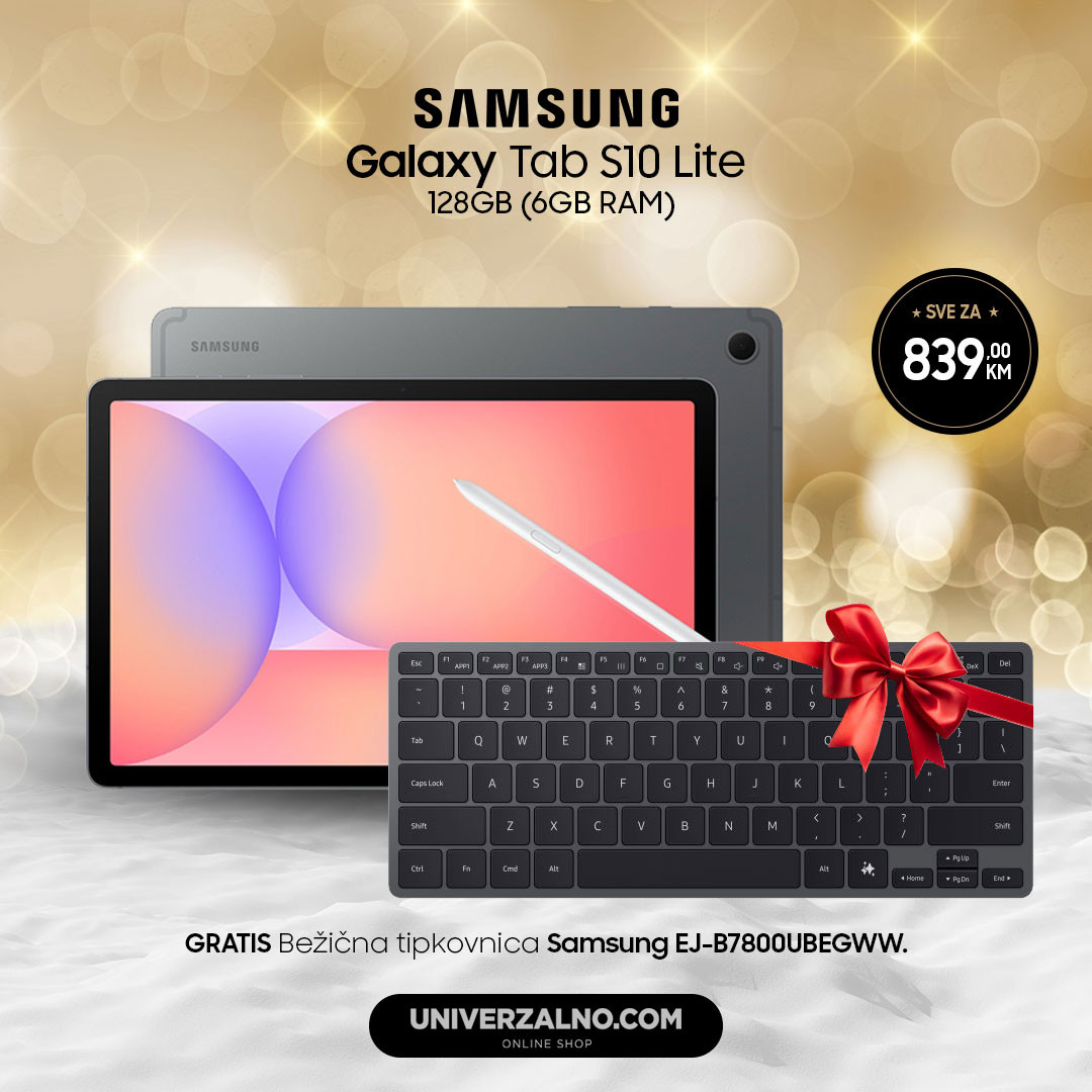 Samsung Galaxy Tab S10 Lite WiFi (X400) 128GB (6GB RAM) Gray (siva boja) +POKLON tastatura