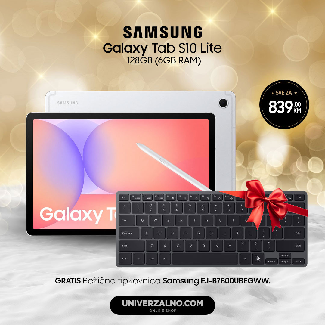 Samsung Galaxy Tab S10 Lite WiFi (X400) 128GB (6GB RAM) Silver (srebrna boja) +POKLON tastatura