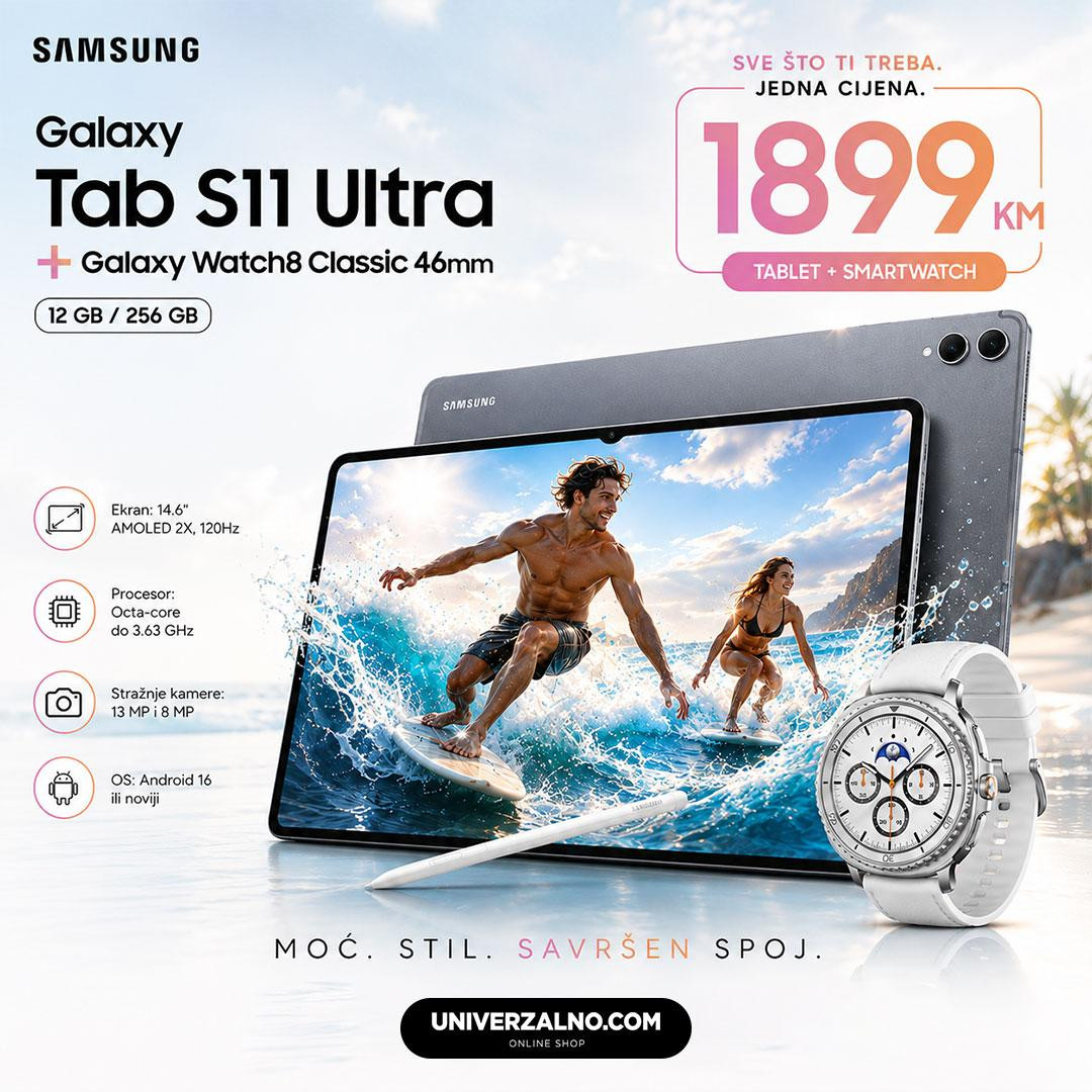 Samsung Galaxy Tab S11 Ultra WiFi (X930) 256GB (12GB RAM) Gray (siva boja) + GRATIS Watch8 Classic 46mm