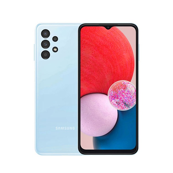 Samsung Galaxy A13 front and back, blue color
