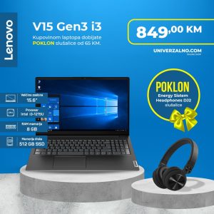 Laptop Lenovo V15 Gen3 i3 + Slušalice gratis